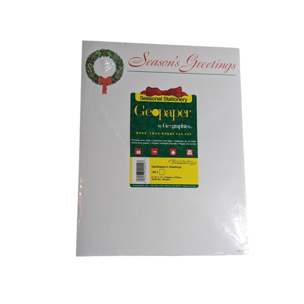Geographics GeoPaper Season's Greetings Paper 100 Pack 8 1/2 x 11